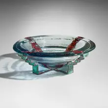 Compotier with Patinated Ribs by John Lewis, 1987, copper over molded glass, offered May 2026