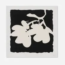 White May 10, 2012 (from the Lantern Flowers suite) by Donald Sultan, 2012, screenprint with flocking on museum board, offered Feb 2026