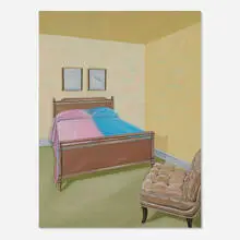 His/Hers by Robin Tewes, 1993-2010, graphite and oil on Masonite, offered May 2026