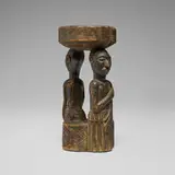 Figural stool by Yoruba, carved wood, offered Apr 2026