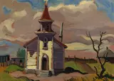 Old Church, Coaldale, Alberta by Henry George Glyde, 1945, oil on board, sold May 2007