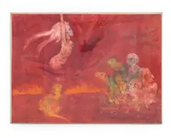 Surrealist Nude by Robert Bauchamp, Oil on board, sold Sep 2026
