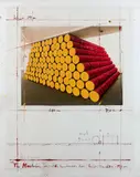 Mastaba, project for the Kunstverein Koln by Christo, 1986, Sérigraphie en couleurs et collage, sold May 2018
