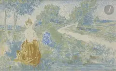 Femme dans un paysage (étude pour l’album « Paysages »), 1897-1898 by Ker-Xavier Roussel, Pastel, sold Mar 2019
