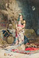 Jeune fille au harem by Mario Spinetti, Aquarelle, sold Jun 2007