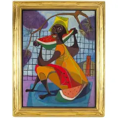 Boy with Watermelon by Claude Howell, Oil on canvas, sold Dec 2011