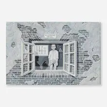 Untitled (We Experiment for You) by Joe Coleman, c.1985, acrylic on Masonite, sold Sep 2026