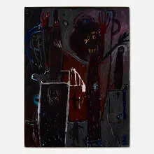 Untitled by Hélène Delprat, 1987, acrylic on paper mounted to canvas, sold Sep 2026
