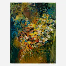 Untitled by Miriam Schapiro, 1953, acrylic on canvas, sold Sep 2026