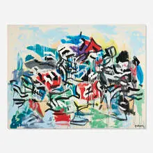 Group by Robert Goodnough, 1980, oil and acrylic on canvas, sold Sep 2026