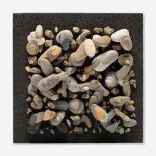 Chaos Stone Picture by Mary Bauermeister, 2015, stones on particle board coated with volcanic sand, sold Sep 2026