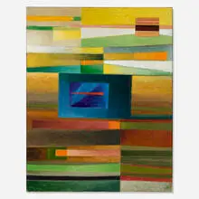 Horizontal Momentum by Werner Drewes, 1975, oil on canvas, sold Sep 2026