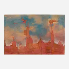 Premonición del tiempo by Pedro de Oraá, 1981, watercolor on cardboard, sold Sep 2026
