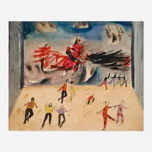 Untitled by Mariano Rodríguez, watercolor on cardboard, sold Sep 2026