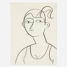 portrait of a girl with a high pony by Grace Weaver, 2017, charcoal on paper, sold Sep 2026