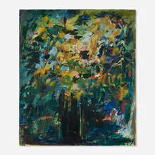 Untitled by Miriam Schapiro, 1954, oil on canvas, sold Sep 2026