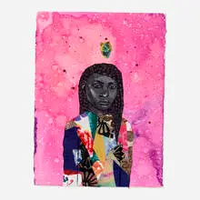 7-Mile Girls 2 by Jamea Richmond-Edwards, 2017, watercolor, ink, and collage on paper, sold Sep 2026