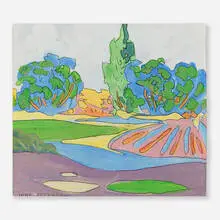 Landscape (Golf Course) by Jane Peterson, gouache on paper, offered Nov 2025