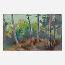 Monhegan Island by Robert Henri, 1918, oil and pastel on paper, offered Nov 2025