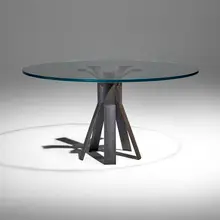Longobardo dining table by Angelo Mangiarotti, c. 1975, iron, glass, sold Sep 2026
