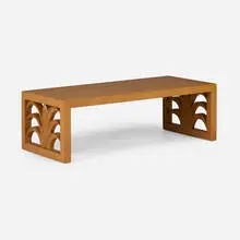 Coffee table by T. H. Robsjohn-Gibbings, c. 1940, bleached mahogany, sold Sep 2026