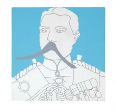 Untitled by John Wesley, "general" collage 1971, sold Oct 2026