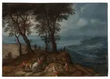 Le départ pour le marché by Jan Brueghel le Jeune, Huile sur cuivre, sold Nov 2018