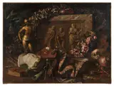 Allégorie des Arts by Michel Bouillon, Huile sur toile, sold Nov 2018