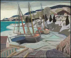 Goélettes in the Ice, Baie St. Paul by Albert H. Robinson, 1927, oil on canvas, sold May 2005