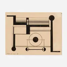Komposition by Peter Röhl, 1922, ink on paper, sold Sep 2026