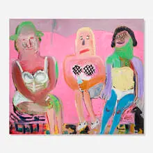 The Three Graces by Georgina Gratrix, 2020, oil on canvas, sold Sep 2026