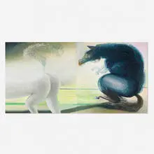 Horse Creep by Katherina Olschbaur, 2018, oil on canvas in two parts, sold Sep 2026