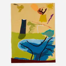 No one could force that shadow to stand like that by Torey Thornton, 2014, acrylic, nail polish, Sharpie, oil pastel, graphite, glitter glue and collage on paper, sold Sep 2026