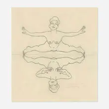 Judy in the Sky by John Wesley, 1968, graphite on paper, sold Sep 2026