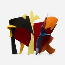 Untitled by David Hayes, 1989, painted steel, sold Sep 2026