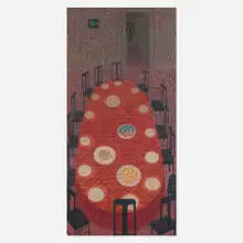 Surprise Party by Margo Hoff, 1953, oil on board, sold Sep 2026
