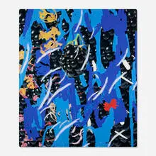FRANQUICIAS*.* by Petra Cortright, 2015, digital painting, duraflex, UV print, acrylic paint and vinyl stickers mounted to acrylic, sold Sep 2026