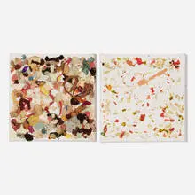 THE NEW YORK YANKEES 2006: BUMMER (diptych) by Dan Colen, 2007, chewing gum on canvas, offered Jul 2025