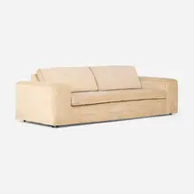 Sofa by Modern, c. 1945, upholstery, steel casters, sold Sep 2026
