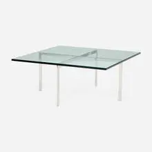 Tugendhat coffee table by Ludwig Mies van der Rohe, stainless steel, glass, sold Sep 2026