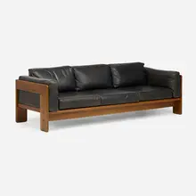 Bastiano sofa by Tobia Scarpa, 1962, leather upholstery, walnut, sold Sep 2026