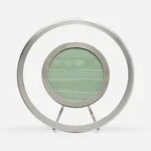 Picture frame by Gabriella Crespi, c. 1970, nickel-plated brass, glass, sold Sep 2026
