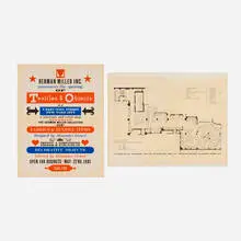 Collection of ephemera by Alexander Girard, c. 1960-61, lithograph in colors, sold Sep 2026