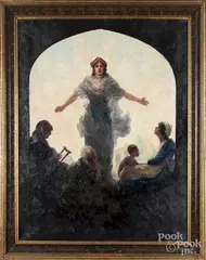 Illustration by Mark Raditz, oil on canvas, offered Jul 2017