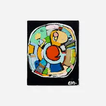 Untitled by Eddie Martinez, 2016, oil and acrylic on board mounted to wood stretcher, sold Sep 2026