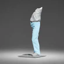 Auf einem Bein kann man nicht stehen by Erwin Wurm, 2019, varnished cast aluminum, sold Sep 2026