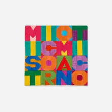 Mistico romantico by Alighiero Boetti, 1994, embroidered fabric over panel, sold Sep 2026
