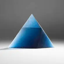 Blue Pyramid by Stanislav Libenský and Jaroslava Brychtová, 1993-2003, cast and polished glass, sold Sep 2026