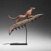 Animal Pin by William Morris, 1999, hot-worked glass, enameled steel, sold Sep 2026