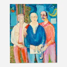 Camp David by Humbert Howard, 1979, oil and collage on Masonite, offered Mar 2025